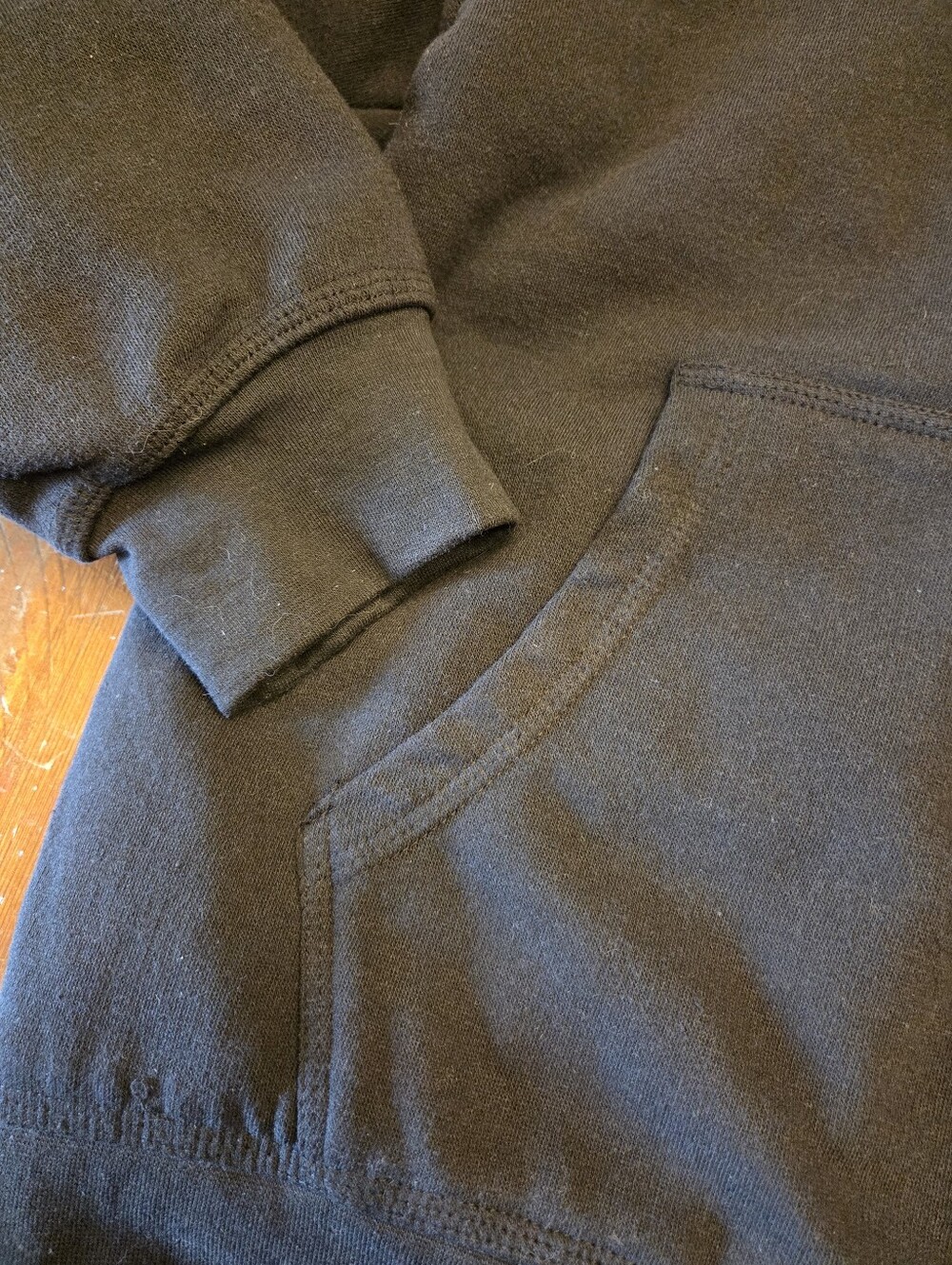 Men's Black Sherpa-Lined Zip Hoodie New - Picture 3 of 4